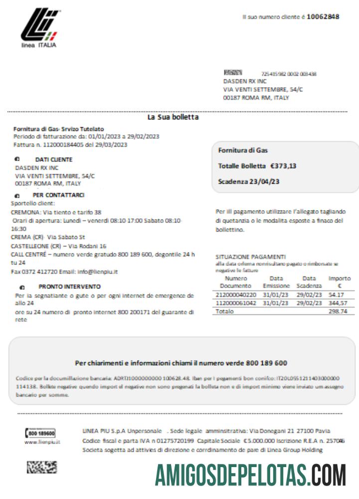 Projeto de lei de serviços públicos da Linea Italia, SCR amostra